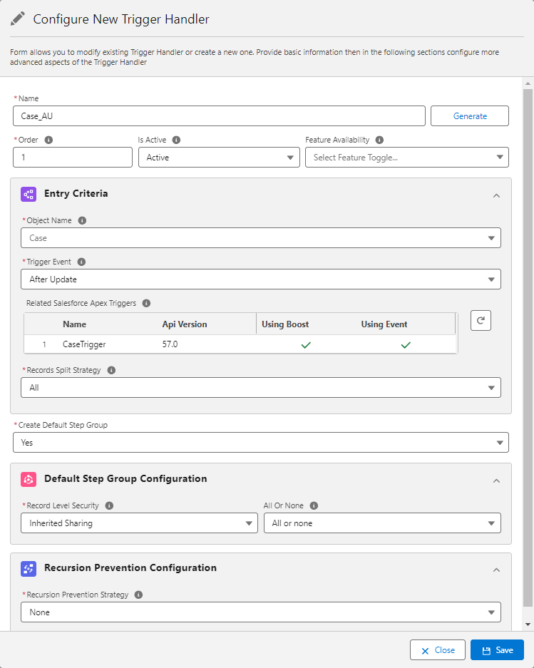 Configure New Trigger