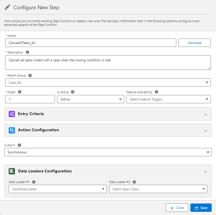 Data Loaders Configuration in Group