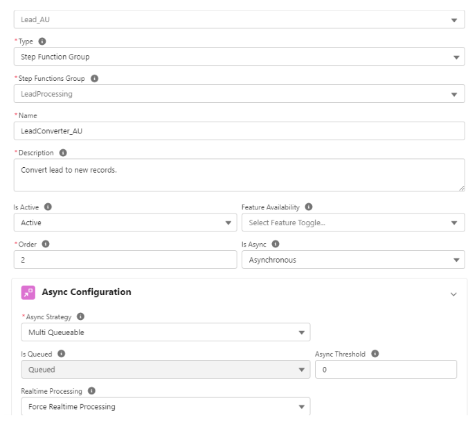 Step Configuration