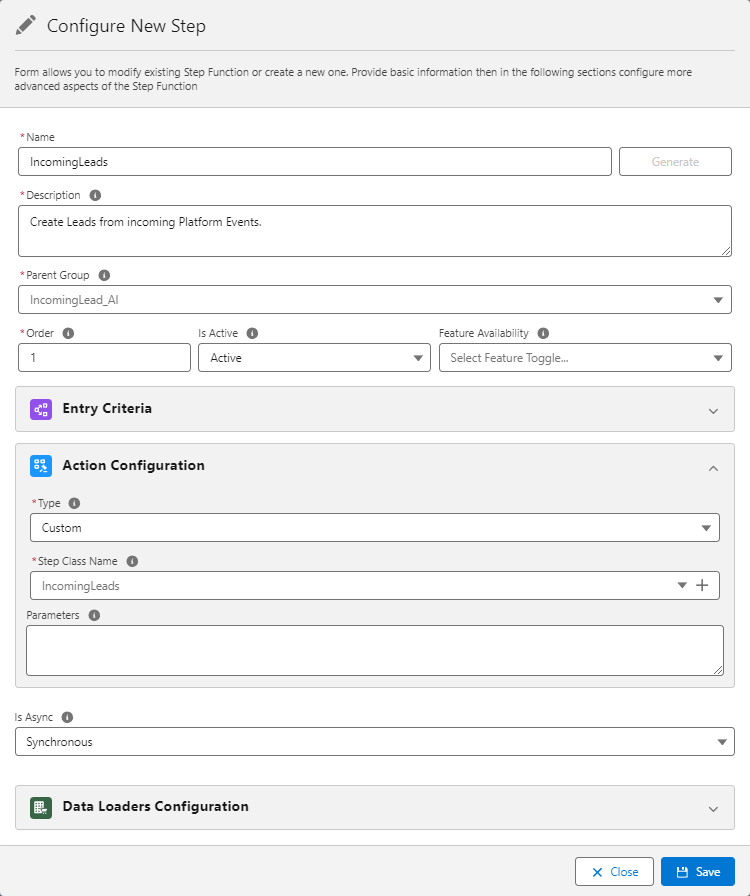 Configure New Step