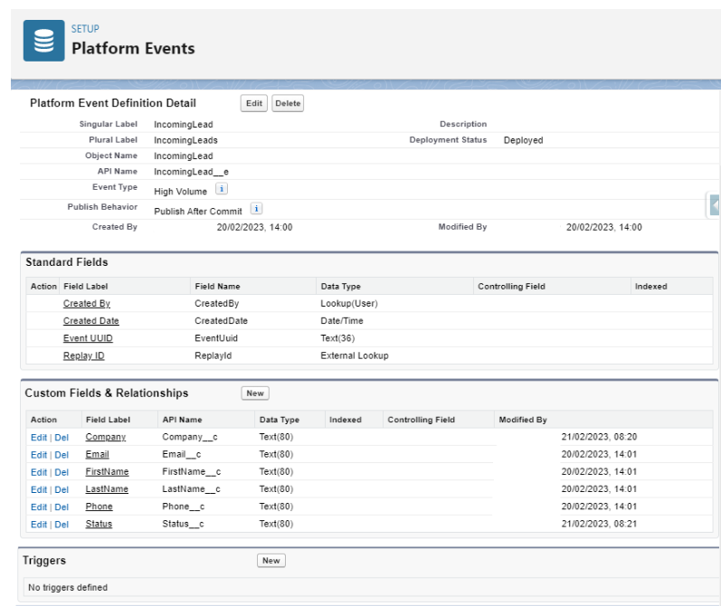 Create Platform Event