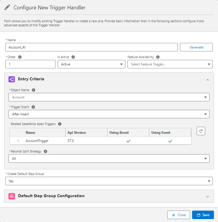 Configure New Trigger