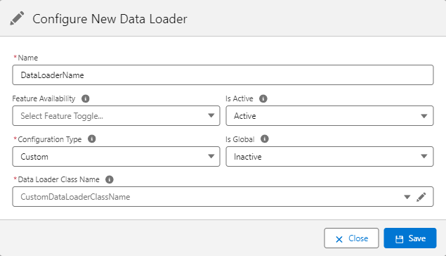 Custom Data Loader Configuration