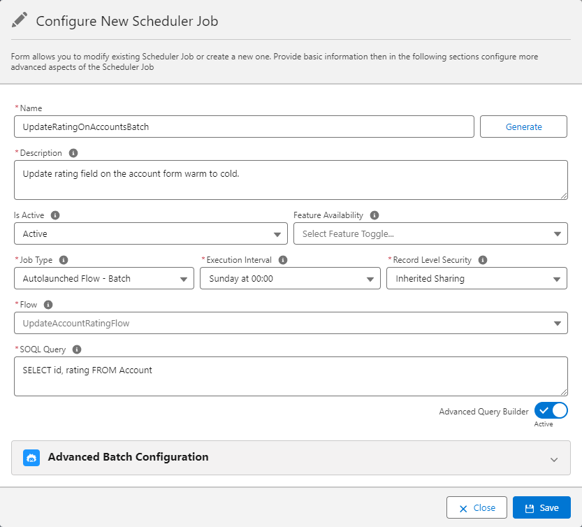 Flow Batch Scheduler Job