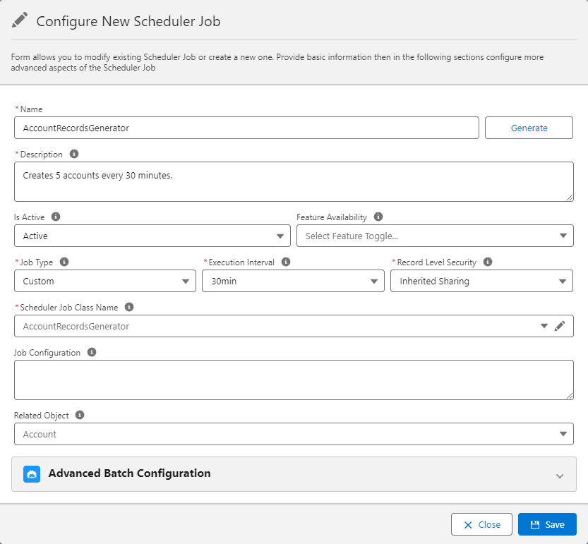 AccountsRecordsGenerator Scheduler