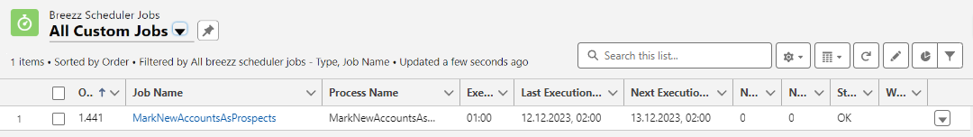 Scheduler Record