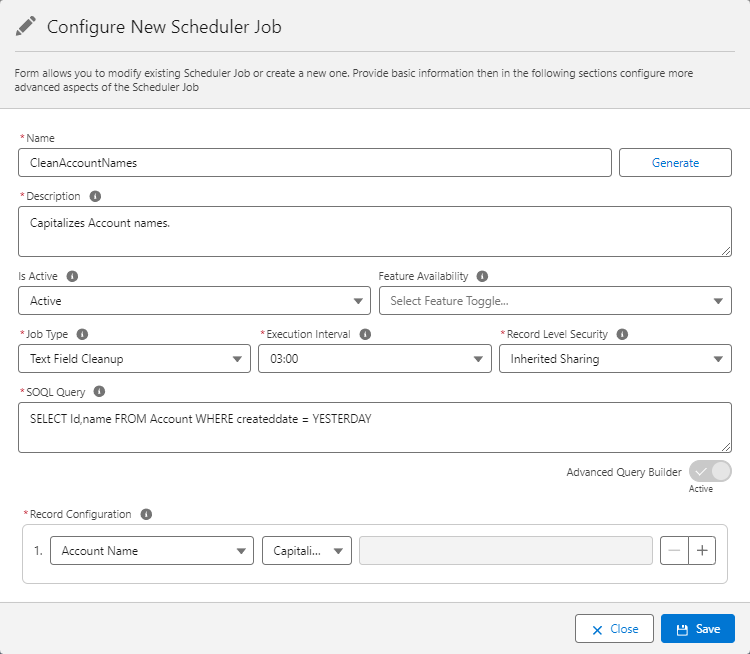 Text Field Cleanup Scheduler Job