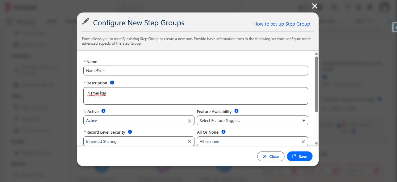 Feature Flag Step Config