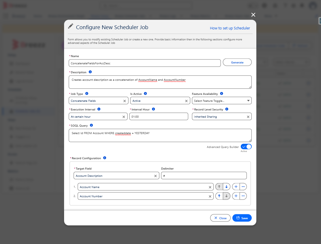 Concatenate Fields Scheduler Job