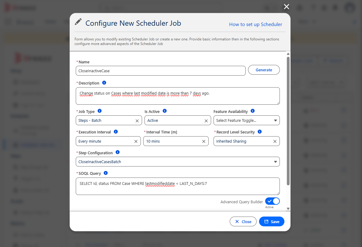 Configure Scheduler Job Batch