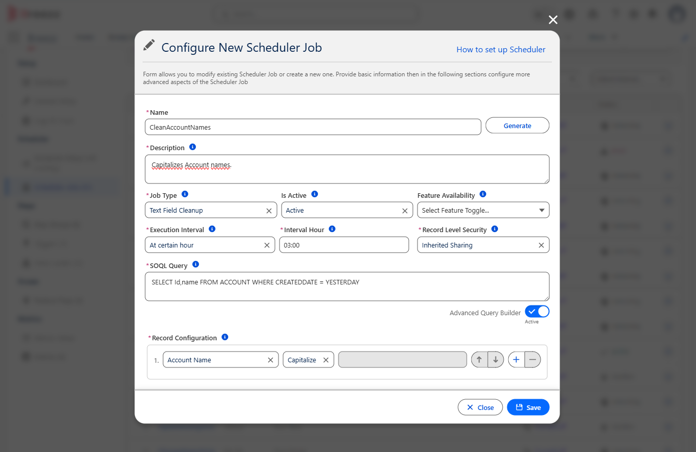 Text Field Cleanup Scheduler Job