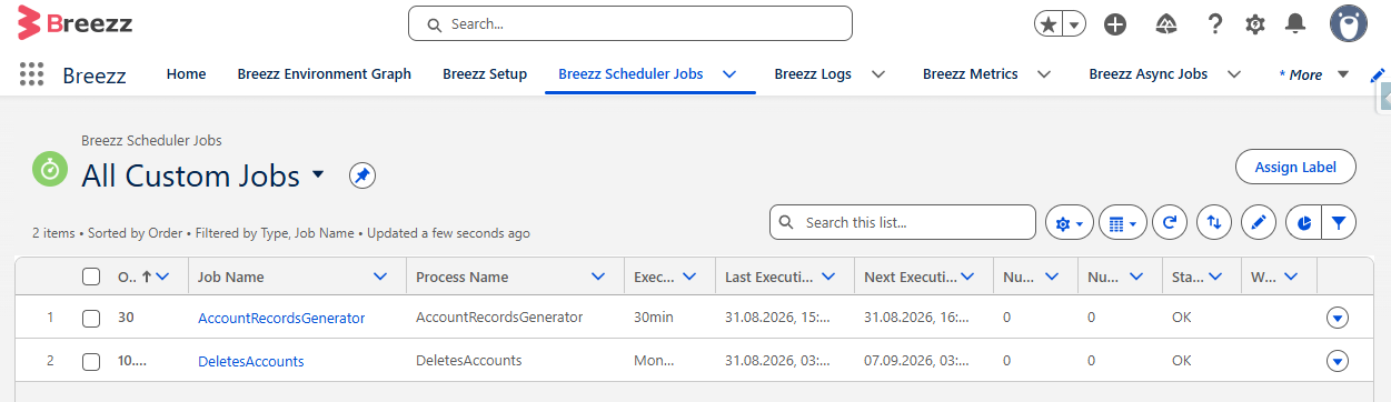 Scheduled jobs