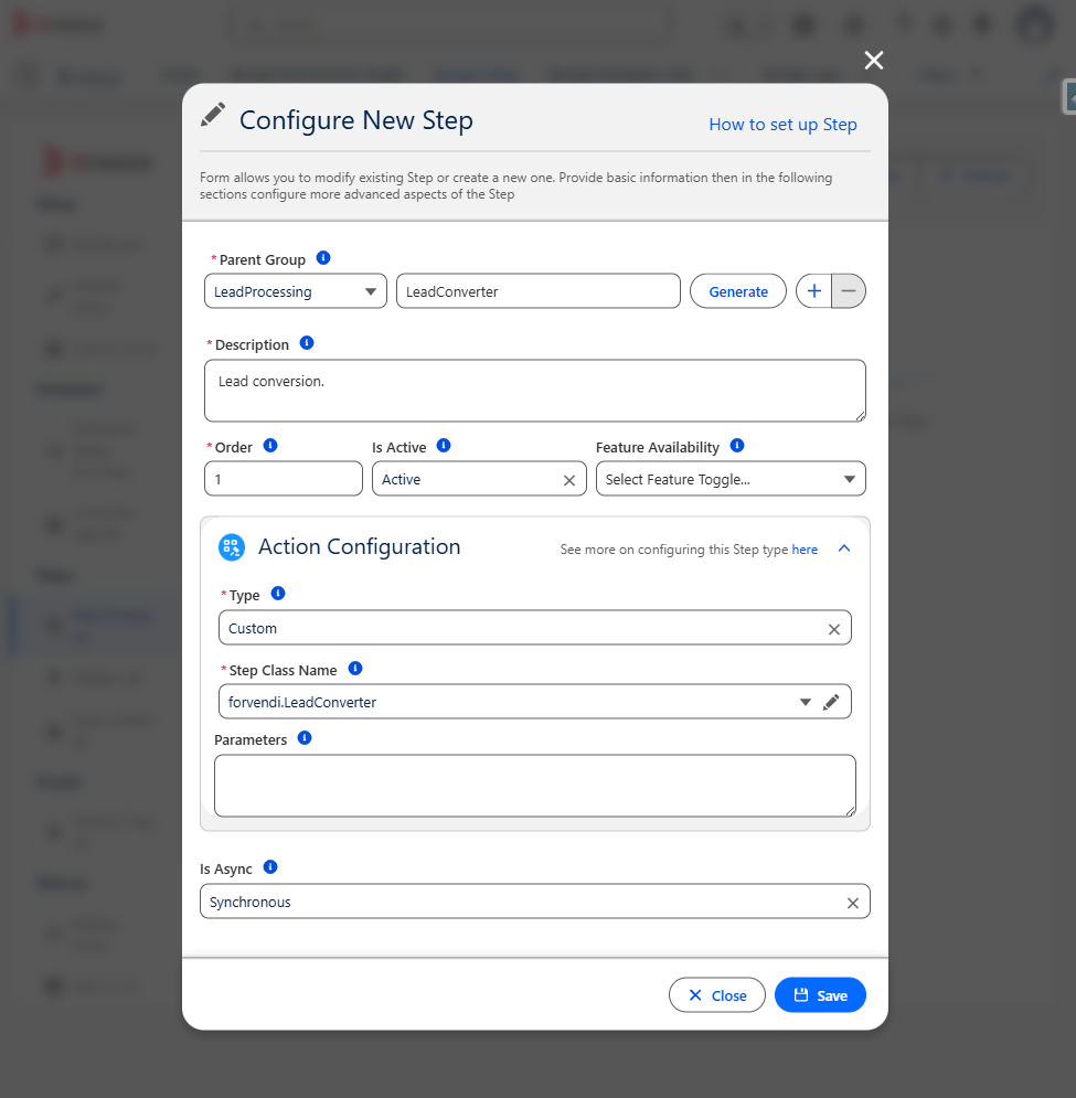 Step Configuration