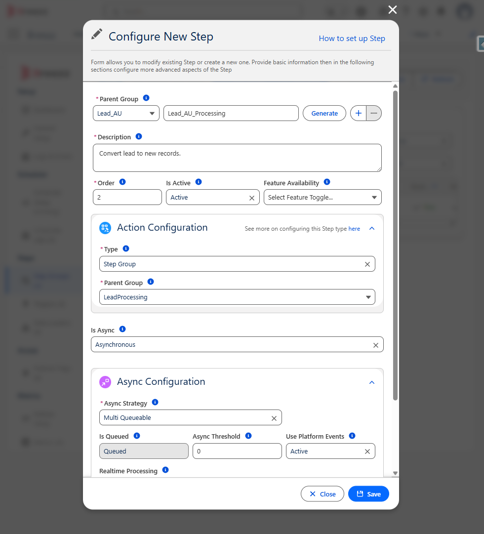 Step Configuration