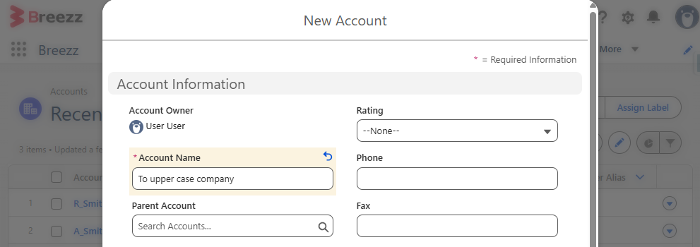 Create New Account