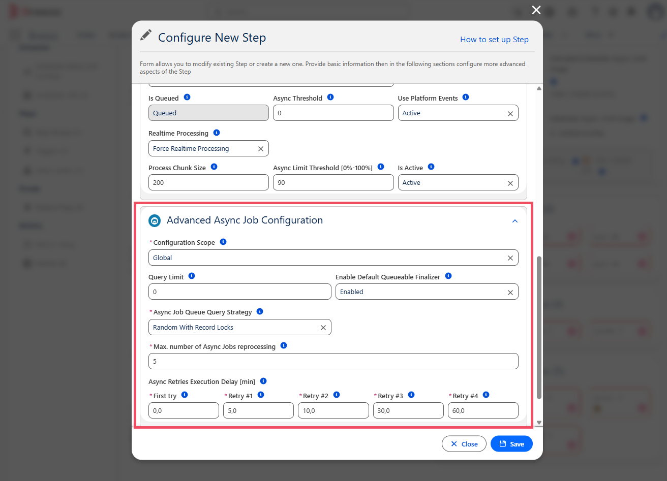 Advanced Async Job Configuration